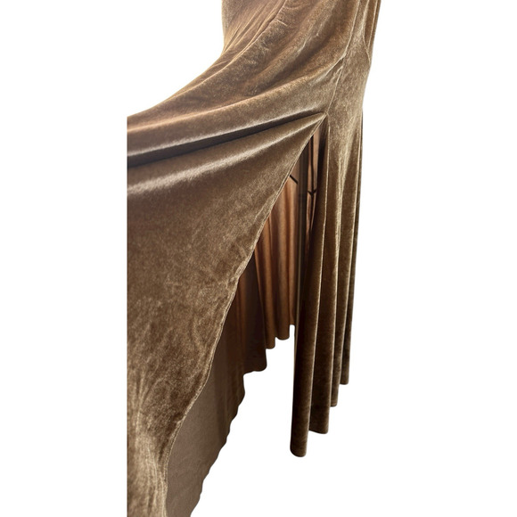 Mia Joy Crushed Velvet Maxi Sleeveless Dress Mocha Brown Women's Size Large - Picture 9 of 15